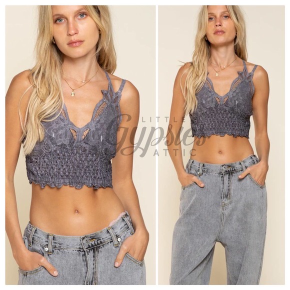 POL Longline Mineral Wash Lace Bralette - Picture 3 of 12